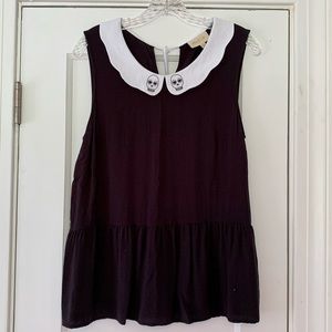 Modcloth Peplum Top w Peter Pan Collar